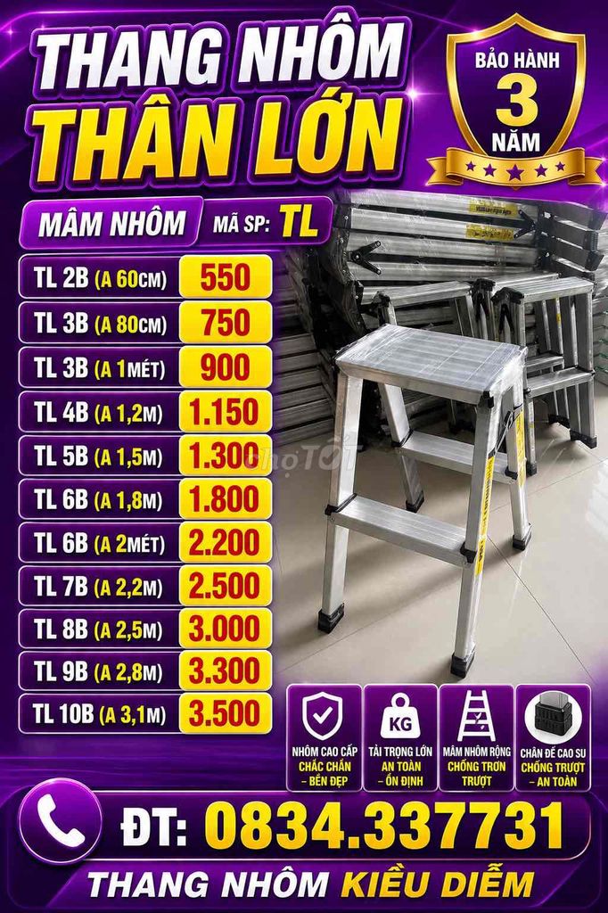 Thang nhôm chữ A có mâm nhôm. Mua bán Đồ chuyên dụng, Giống nuôi trồng tại Quận Bình Tân Tp Hồ Chí Minh được đăng bởi THANG NHÔM GIÁ RẺ hình 1