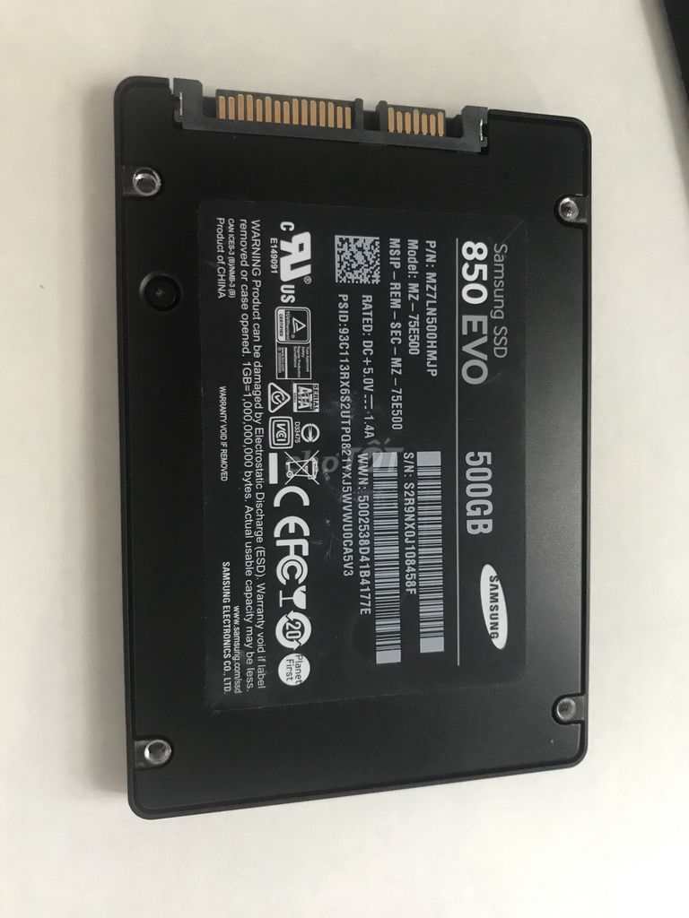 Bán ssd samsung 850evo 500g sk 99%