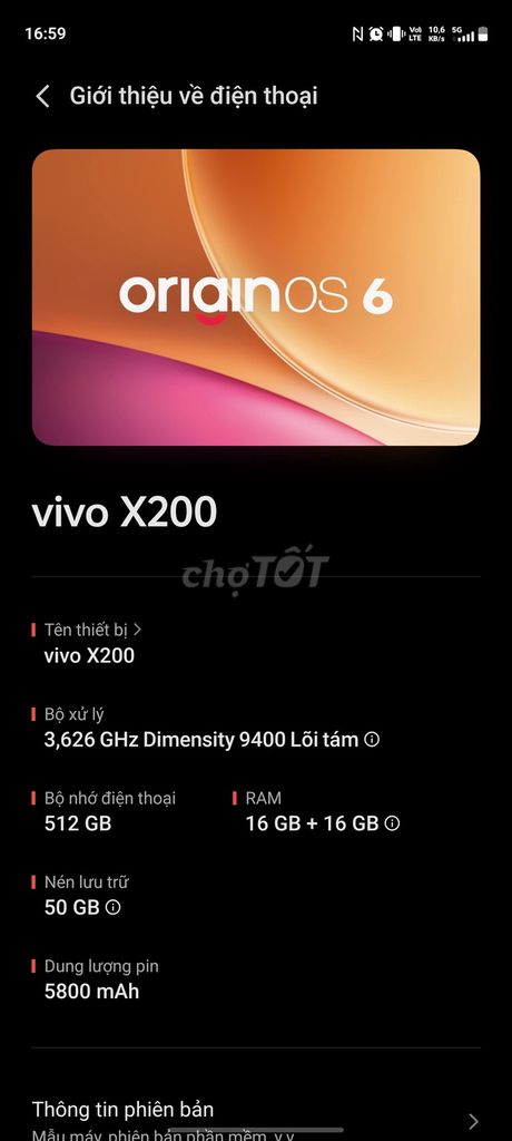 Vivo X200 16/512GB . Mua bán Điện thoại tại Quận Bắc Từ Liêm Hà Nội được đăng bởi Nguyễn Hải hình 1