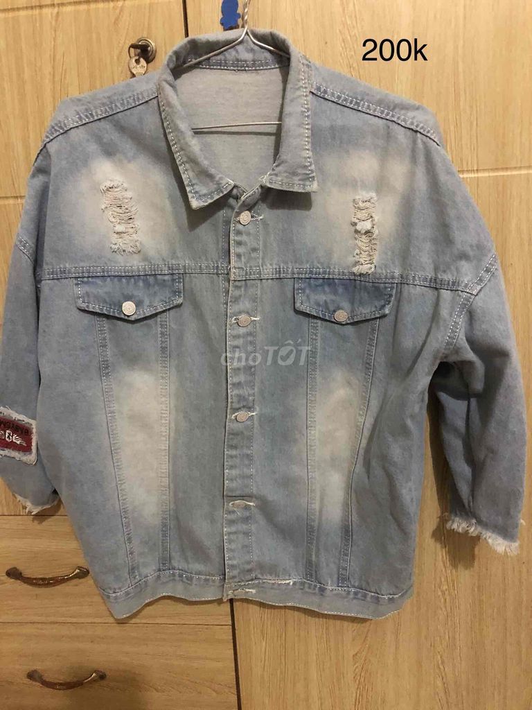 Áo khoác jean unisex xanh nhạt. Mua bán Quần áo tại Huyện An Dương Hải Phòng được đăng bởi Văn Quyền hình 1