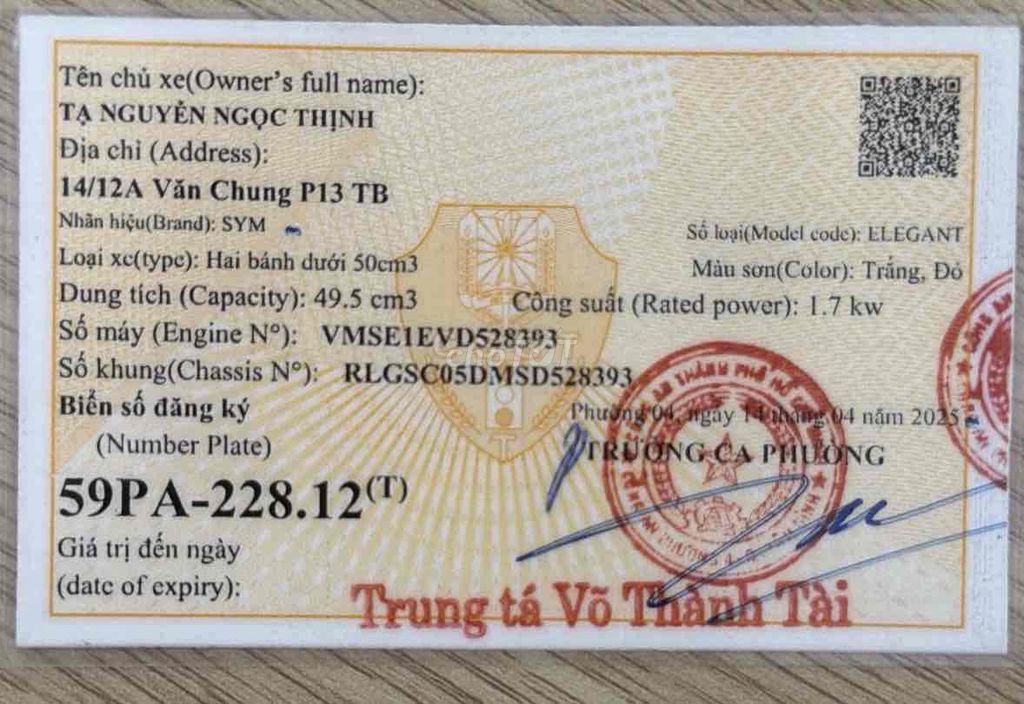 SYM Elegant 50 2025 Trắng Đỏ 1800 km. Mua bán Xe máy tại Quận Tân Bình Tp Hồ Chí Minh được đăng bởi Nguyễn Hồng Minh hình 7