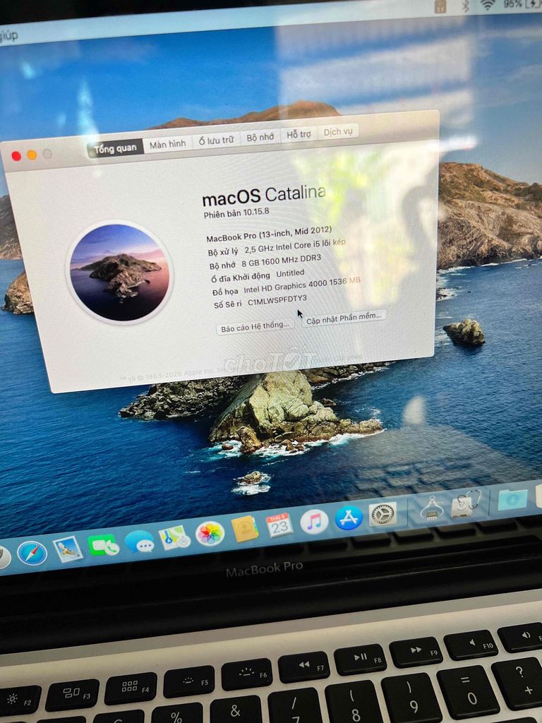 Apple MacBook Pro 13-inch Mid 2012 Bạc. Mua bán Laptop tại Thành phố Bến Tre Bến Tre được đăng bởi Huynh Giang hình 1