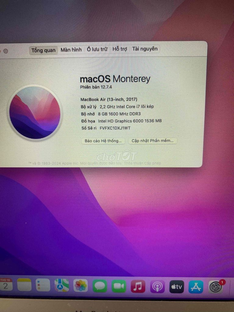 Macbook air 2017 i7 2.2ghz ram 8 ssd 128 màn 13inh. Mua bán Laptop tại Quận Hoàng Mai Hà Nội được đăng bởi Mac98 hình 4