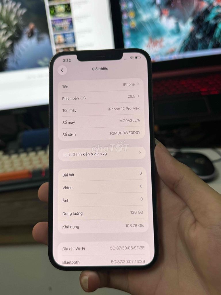 iPhone 12 Pro Max 128GB. Mua bán Điện thoại tại Quận Bình Thạnh Tp Hồ Chí Minh được đăng bởi Cận táo chuẩn  hình 1