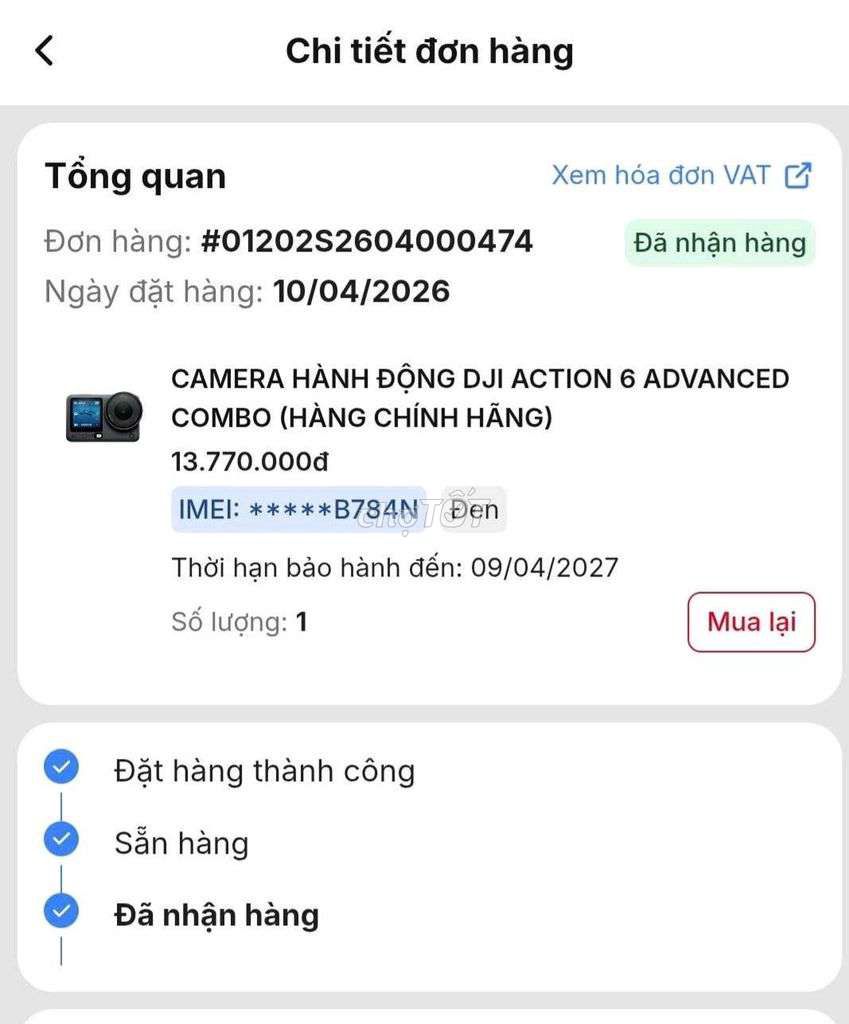 DJI Action 6 Advanced Combo Đen. Mua bán Máy ảnh, Máy quay tại Thị xã Bến Cát Bình Dương được đăng bởi Nguyễn Ngọc Sơn hình 1
