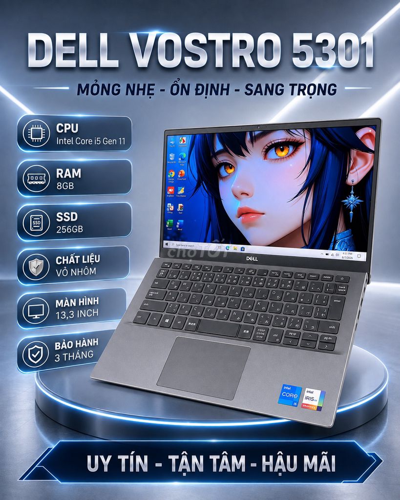 Dell Vostro 5301 i5 Gen 11 13.3 inch 8GB/256GB. Mua bán Laptop tại Huyện Hiệp Hòa Bắc Giang được đăng bởi phạm hùng hình 1