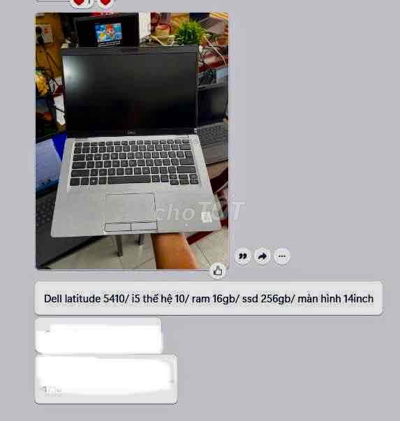 Dell Latitude 5410 i5-10310U 14 inch 16GB/256GB. Mua bán Laptop tại Huyện Ea Kar Đắk Lắk được đăng bởi Lý Trọng Thuần hình 1
