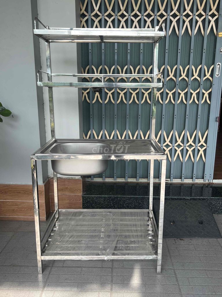 Bồn rửa chén Inox Bạc có kệ. Mua bán Thiết bị vệ sinh, nhà tắm tại Thành phố Cao Lãnh Đồng Tháp được đăng bởi Minh Thiện hình 1