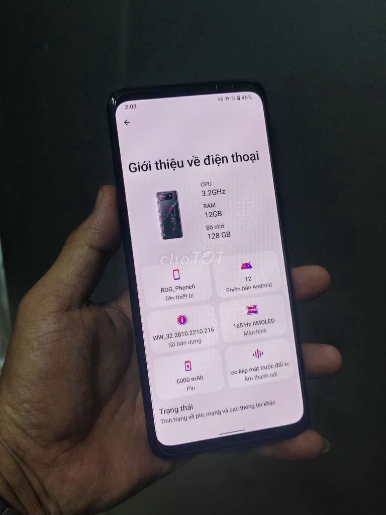 Chuyên game ROG Phone 6 Zin đẹp 98%. Mua bán Điện thoại tại Thành phố Vũng Tàu Bà Rịa - Vũng Tàu được đăng bởi T N hình 1