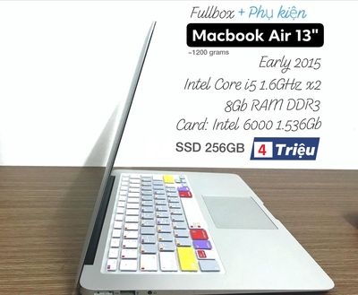 Macbook Air 2015 i5 256GB SSD 8GB RAM Fullbox. Mua bán Laptop tại Thành phố Thủ Đức Tp Hồ Chí Minh được đăng bởi Thuan Vo