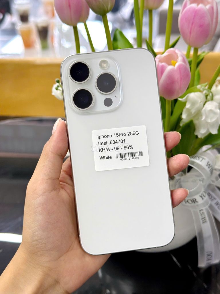 Iphone 15Pro 256G White KH/A Pin zin 86% . Mua bán Điện thoại tại Quận Liên Chiểu Đà Nẵng được đăng bởi Gia Minh Shop hình 1