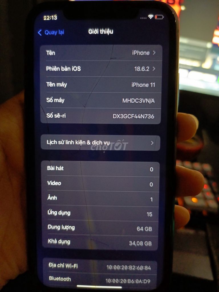 Apple iPhone 11 64GB Màn lô vỡ FaceID. Mua bán Điện thoại tại Quận Long Biên Hà Nội được đăng bởi Huy hình 1