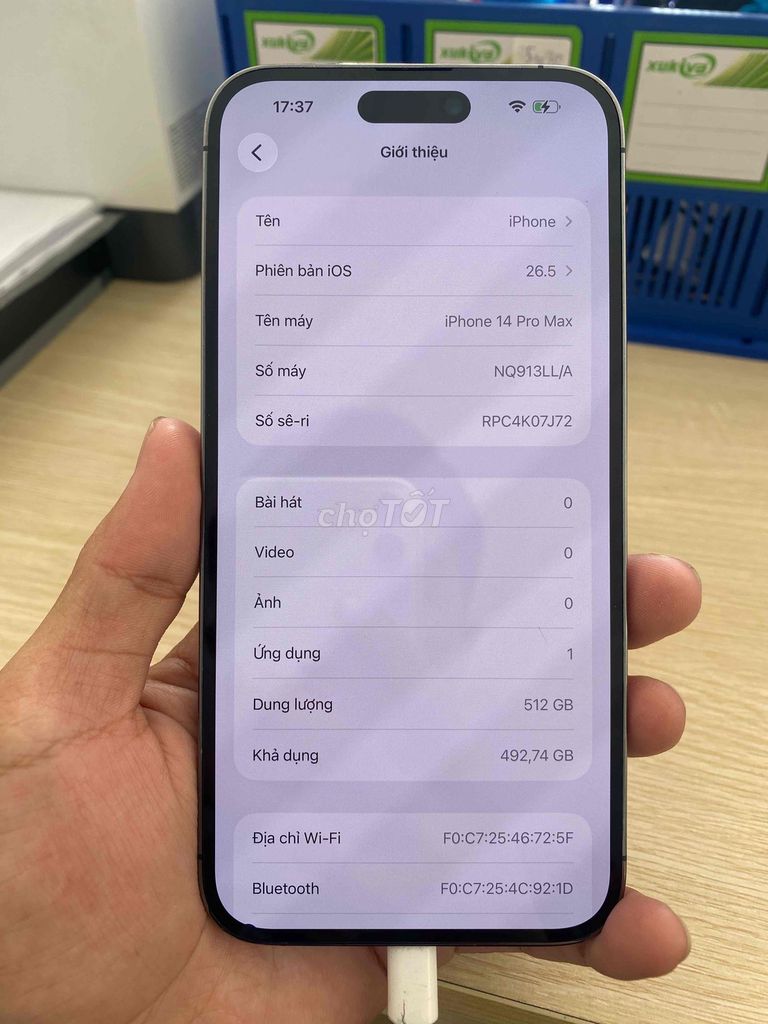 Apple iPhone 14 Pro Max 512GB Tím Đã sử dụng. Mua bán Điện thoại tại Thị xã Bến Cát Bình Dương được đăng bởi Nguyễn Sỹ Chung hình 1