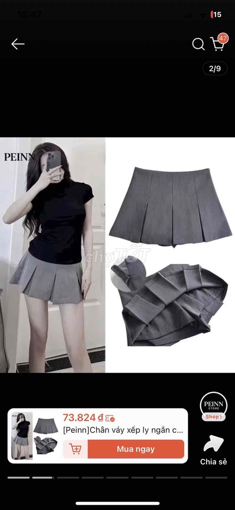 Chân váy nữ xếp ly ngắn. Mua bán Quần áo tại Huyện Hàm Thuận Nam Bình Thuận được đăng bởi Duong Binh hình 1