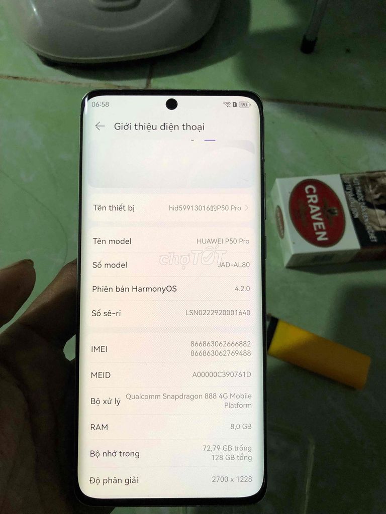 Huawei P50 Pro 128GB Xanh. Mua bán Điện thoại tại Quận Bình Tân Tp Hồ Chí Minh được đăng bởi Danh Quân hình 1