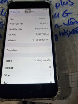 Iphone 8 Plus .64G,zin full, mới 98%,vân tay