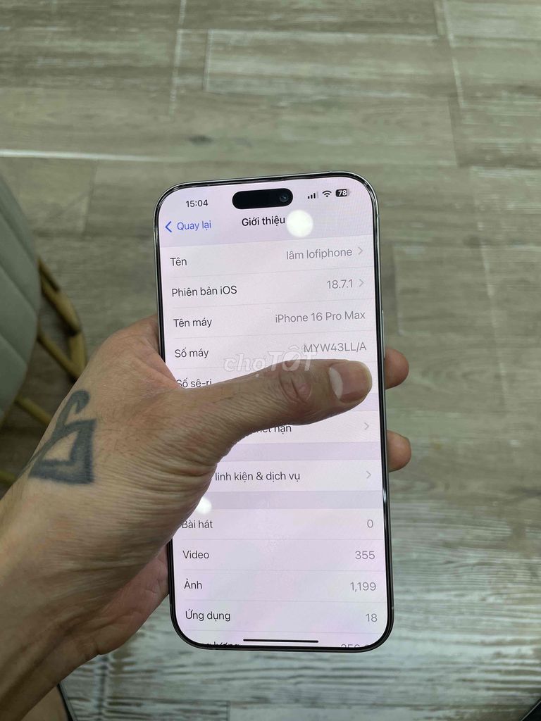 Apple iPhone 16 Pro Max 256GB Trắng. Mua bán Điện thoại tại Thành phố Bắc Giang Bắc Giang được đăng bởi Lâm Lofi hình 1
