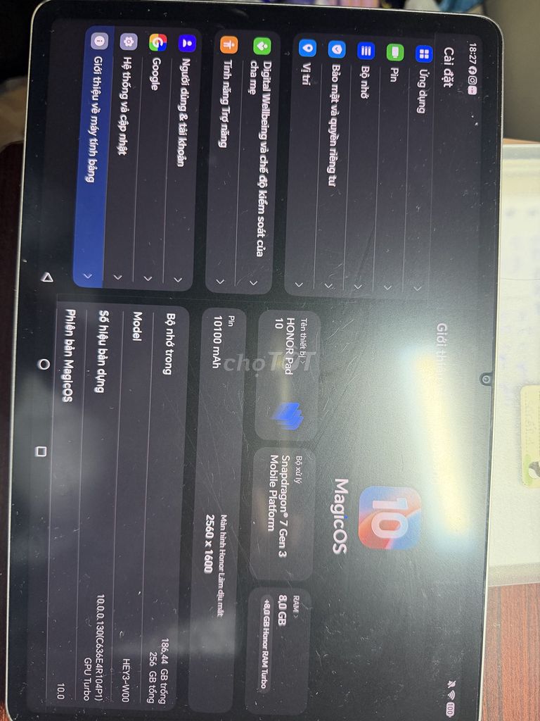 Honor Pad 10 8GB/256GB Xám. Mua bán Máy tính bảng tại Thành phố Phan Thiết Bình Thuận được đăng bởi Minh Tran hình 1
