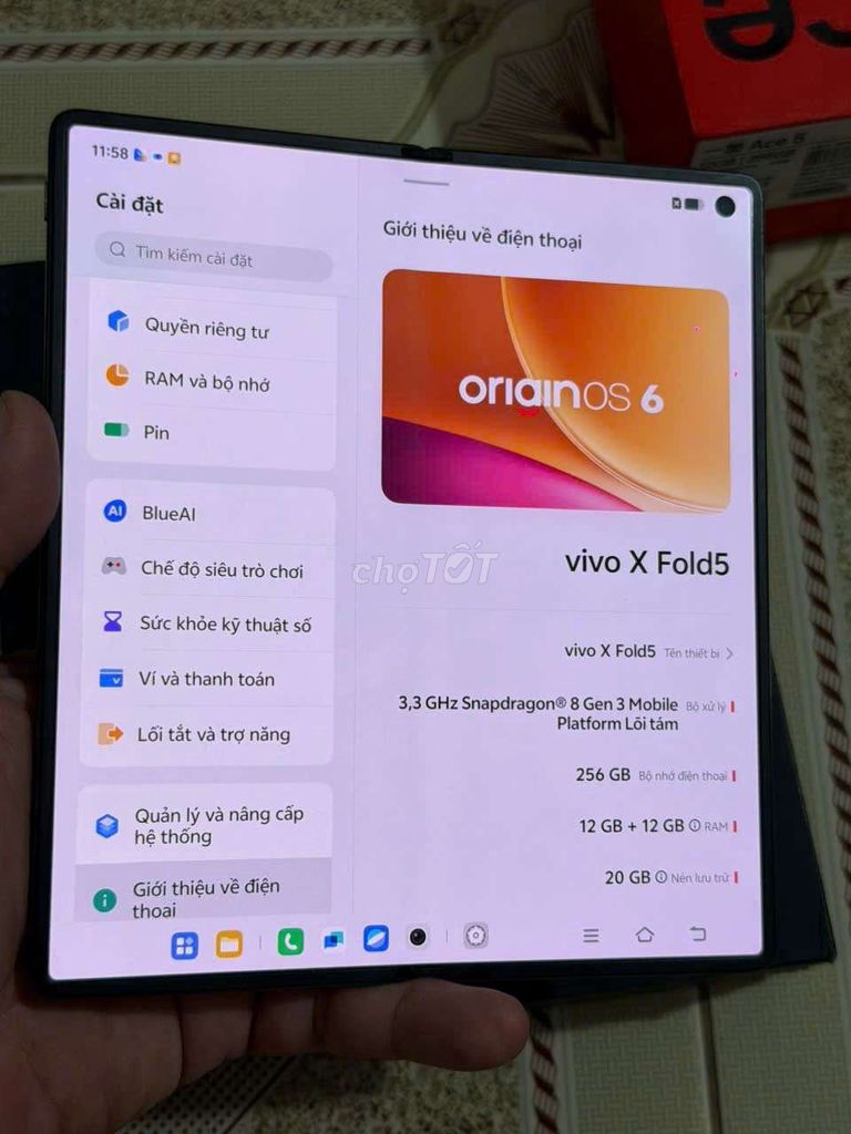 Vivo X Fold 5 256GB Xanh Cận 99%. Mua bán Điện thoại tại Thành phố Biên Hòa Đồng Nai được đăng bởi  dương hà  hình 1