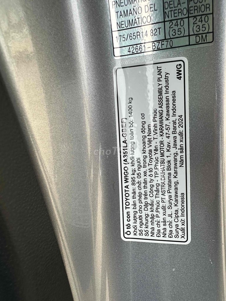 Toyota Wigo 2024 G 1.2 AT - 518 km siêu lướt. Mua bán Ô tô tại Quận Bình Thạnh Tp Hồ Chí Minh được đăng bởi phuongneo hình 4