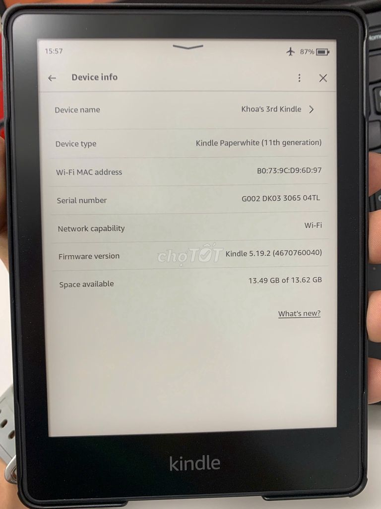 Máy đọc sách Kindle Paperwhite 11th Đen. Mua bán Máy tính bảng tại Huyện Bình Chánh Tp Hồ Chí Minh được đăng bởi khoa hình 1