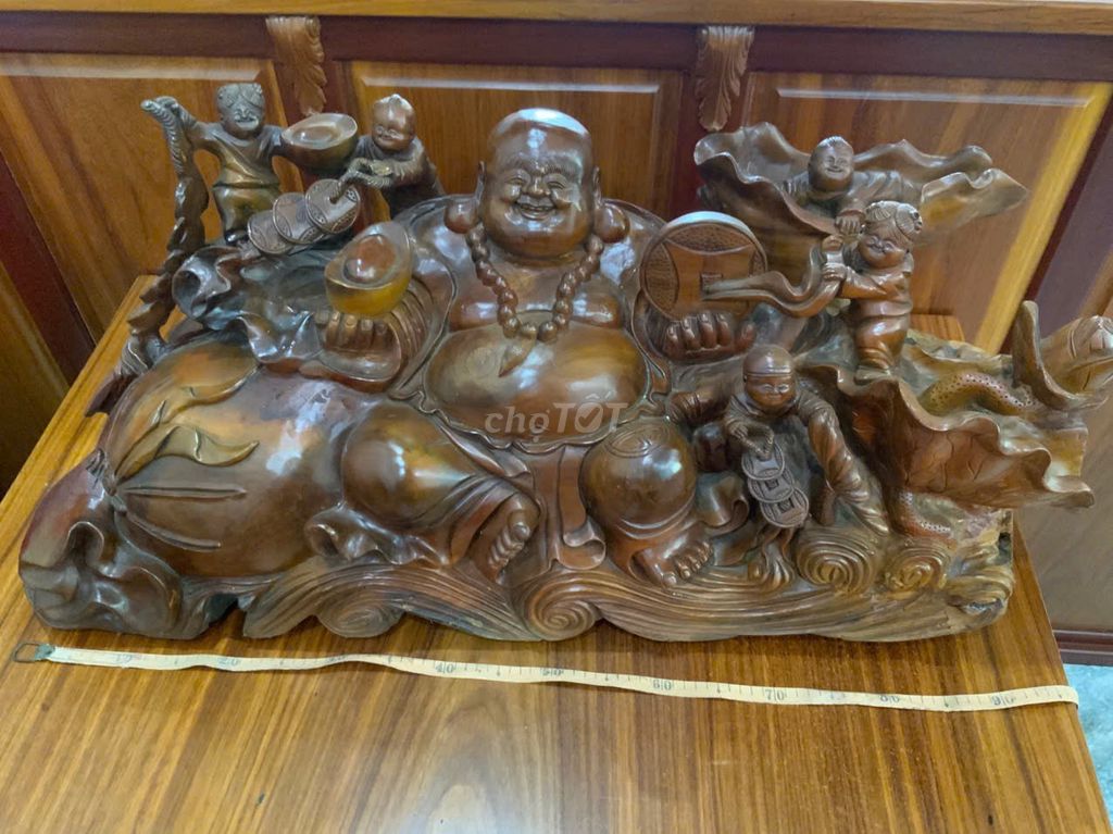 Tượng Di Lặc Gỗ nguyên khối 90x40x35cm. Mua bán Nội thất, đồ gia dụng khác tại Huyện Thạnh Trị Sóc Trăng được đăng bởi Nguyễn Phong hình 1