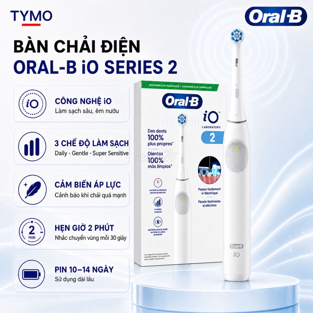 Bàn chải điện Oral-B iO Series 2 - Bản nha khoa. Mua bán Thiết bị vệ sinh, nhà tắm tại Quận Phú Nhuận Tp Hồ Chí Minh được đăng bởi TYMO Việt Nam hình 1