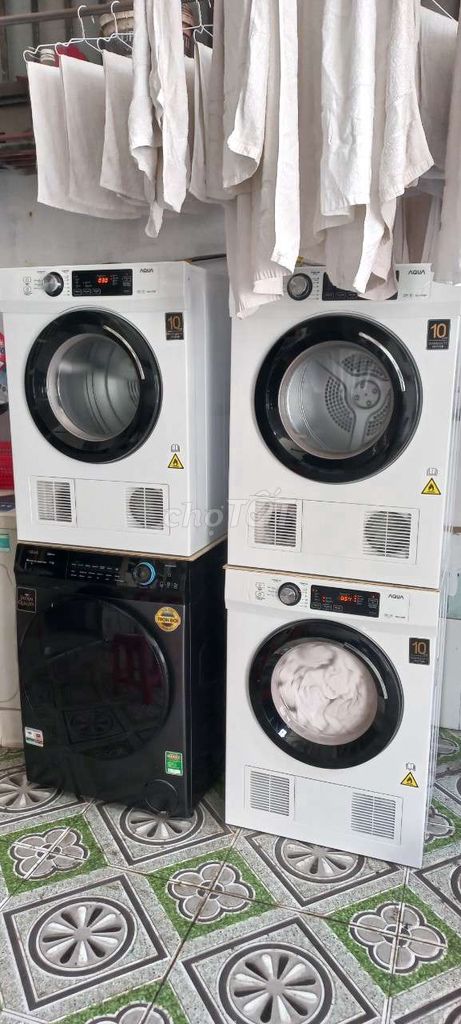 Combo giặt ủi Máy giặt LG 9kg + Máy sấy AQUA 7kg