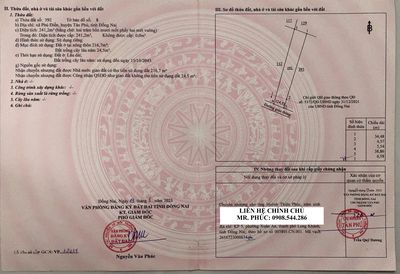 CHÍNH CHỦ CẦN BÁN ĐẤT FULL THỔ CƯ