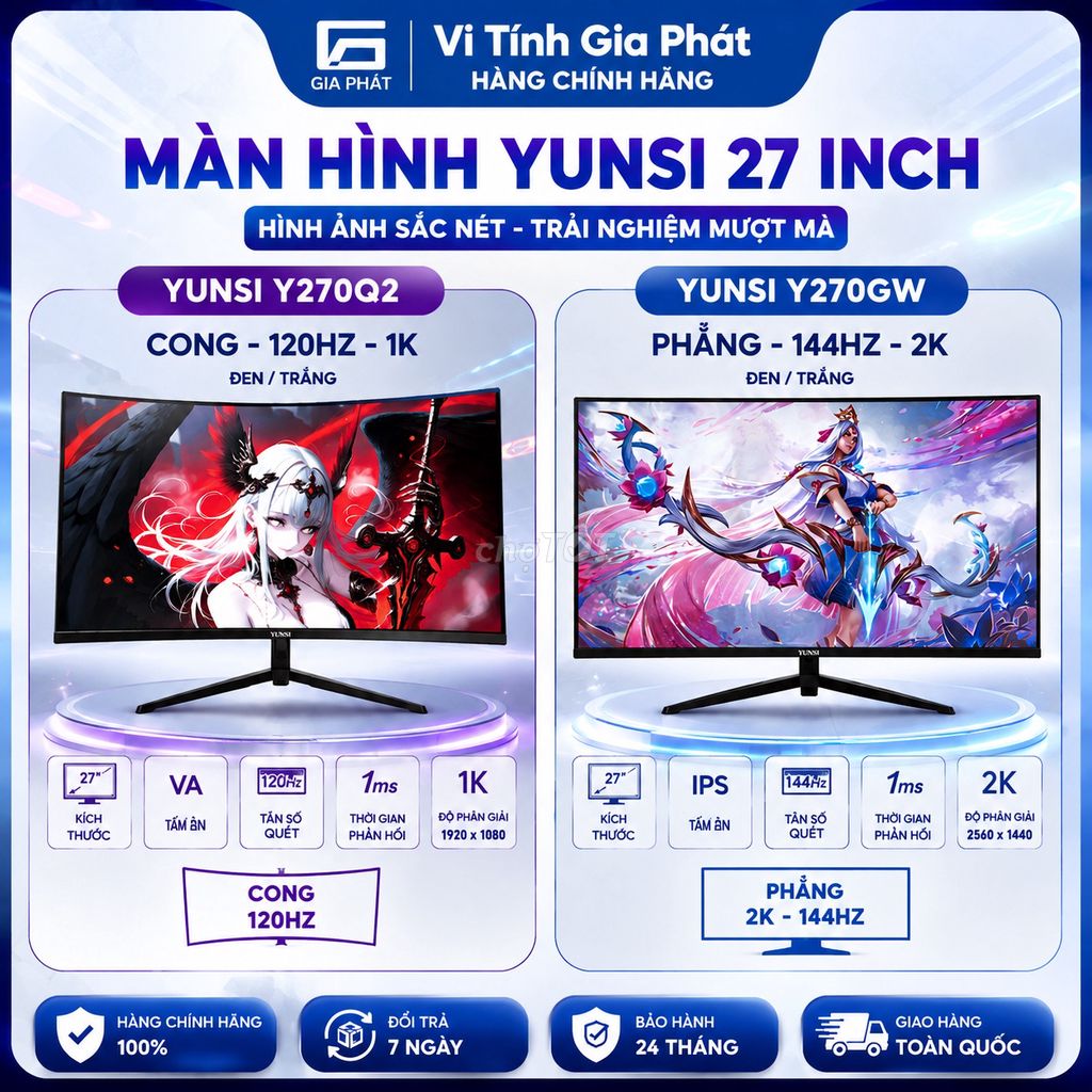Màn hình Gaming Yunsi 27 in FHD 100hz / 2K 144hz. Mua bán Phụ kiện (Màn hình, Chuột...) tại Quận 6 Tp Hồ Chí Minh được đăng bởi Trần Thành Đại hình 1