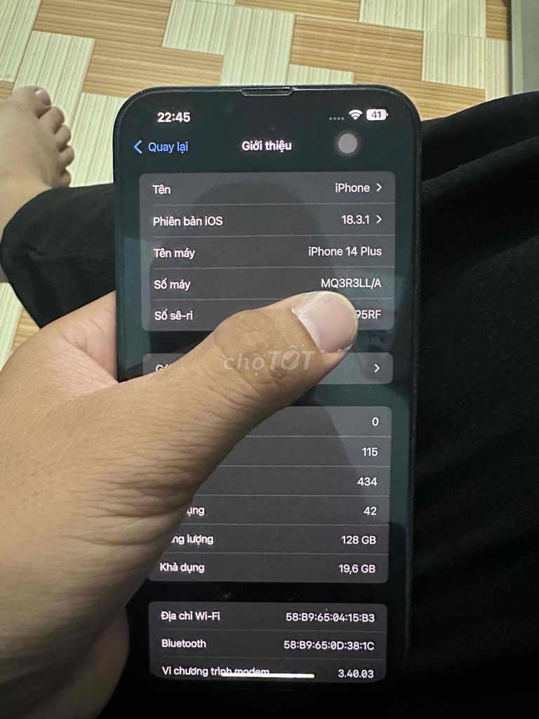 iPhone 14 Plus 128GB Đen QT zin all. Mua bán Điện thoại tại Thành phố Long Xuyên An Giang được đăng bởi Võ Tuấn Cảnh hình 1