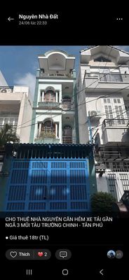 NC .CHO THUÊ NHÀ 4X23M 3 LẦU 4PN Y HÌNH HXT HỒ ĐẮC DI 