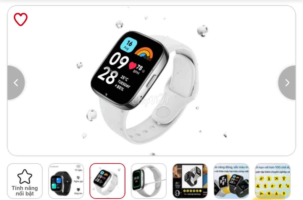 K dùng cần pass nhanh Redmi Watch 3- Mảu Trắng-New