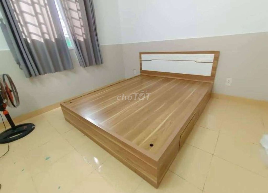 GIƯỜNG MDF GỖ CÔNG NGHIỆP CÓ HỘP KÉO 1M6*2M