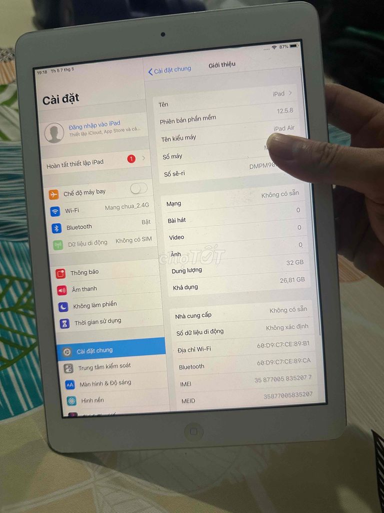 Apple iPad Air 1 32GB Bạc. Mua bán Máy tính bảng tại Quận Gò Vấp Tp Hồ Chí Minh được đăng bởi Tiến Nguyễn hình 1
