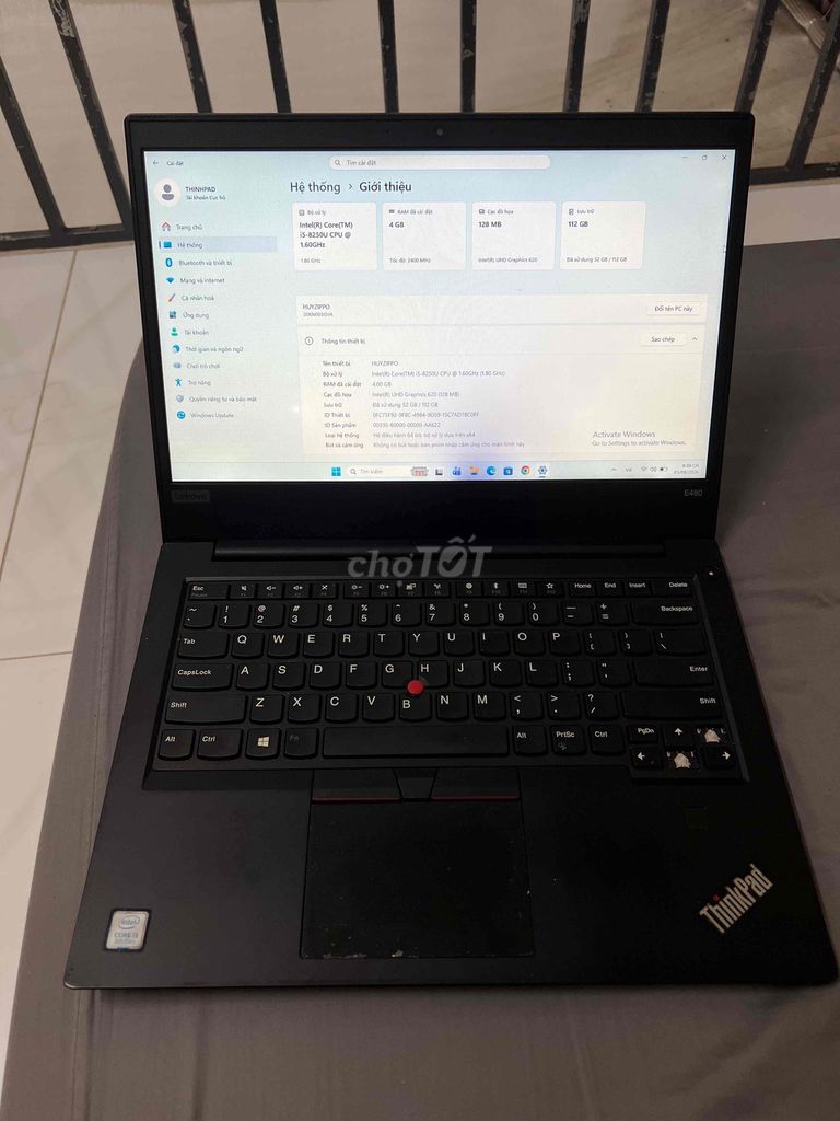 Lenovo ThinkPad E480 i5-8250U 4GB/112GB Đen. Mua bán Laptop tại Quận Tân Phú Tp Hồ Chí Minh được đăng bởi Trịnh Nguyên  hình 1
