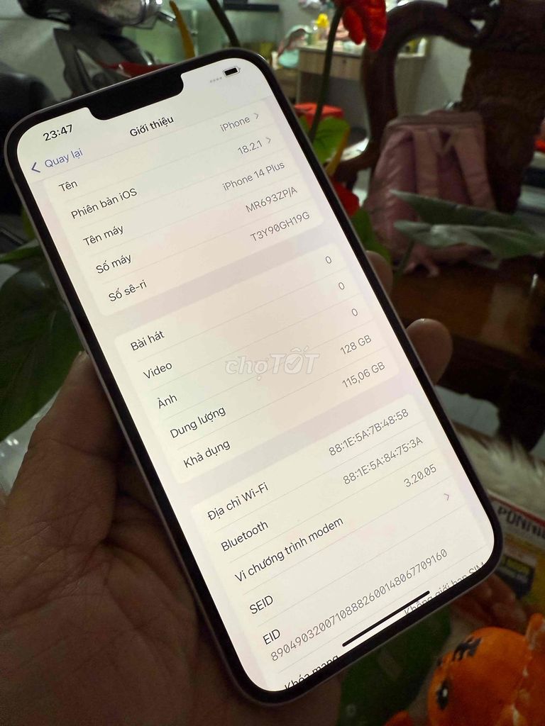 iPhone 14 plus 128G tím qte