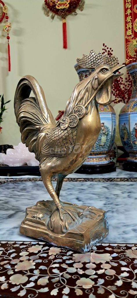 Tượng Gà Đồng vàng xưa đẹp ngời ngời. Mua bán Đồ sưu tầm, đồ cổ tại Quận 8 Tp Hồ Chí Minh được đăng bởi Đại Hưng hình 1