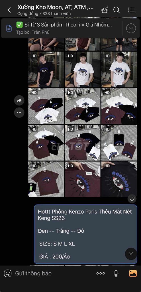 Phông Kenzo Paris Thêu Mắt. Mua bán Quần áo tại Huyện Đông Anh Hà Nội được đăng bởi ptrantvp hình 1