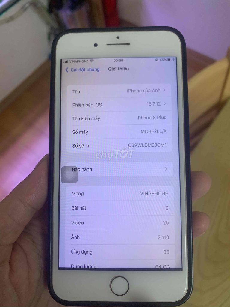 Apple iPhone 8 Plus 64GB. Mua bán Điện thoại tại Quận Đống Đa Hà Nội được đăng bởi Vũ Tuấn Anh hình 1