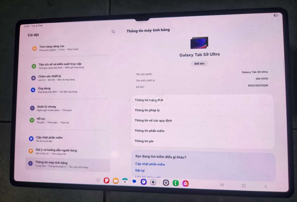 Samsung Galaxy Tab S9 Ultra 256GB Đen. Mua bán Máy tính bảng tại Thành phố Thủ Đức Tp Hồ Chí Minh được đăng bởi Ken harry hình 1