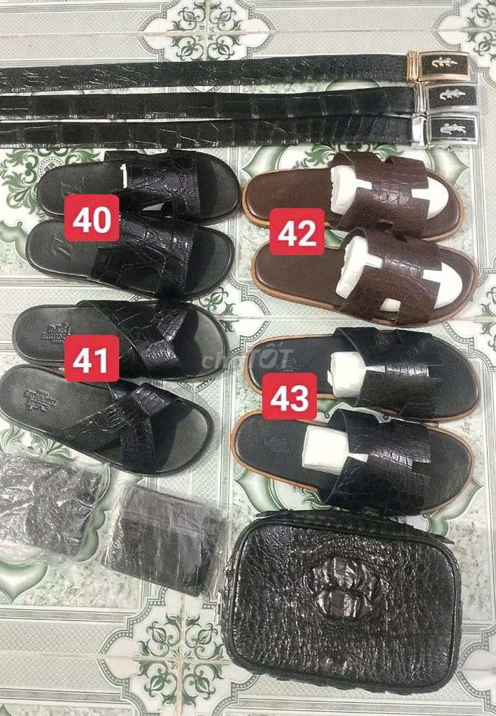 Dép Nam Da Cá Sấu Thời Trang Đen Nâu. Mua bán Giày dép tại Quận Ninh Kiều Cần Thơ được đăng bởi shop linh cần thơ  hình 1