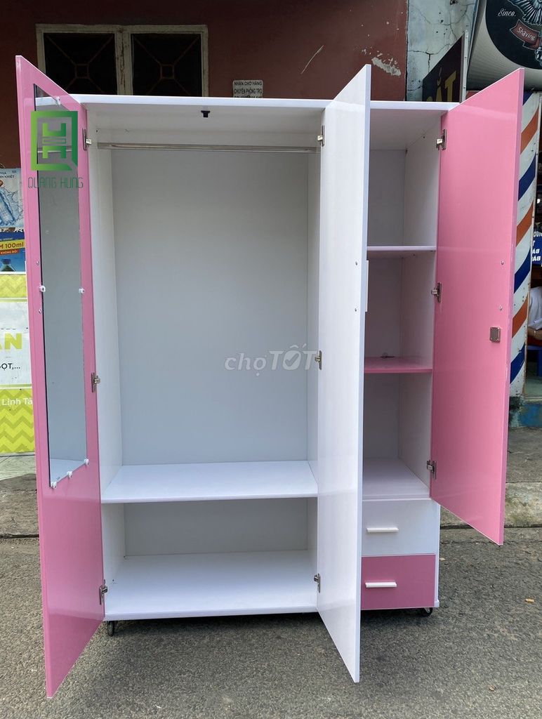 TỦ NHỰA ĐL HỒNG 3 CÁNH- GIÁ GỐC - TỦ NHỰA- TỦ. Mua bán Tủ, kệ gia đình tại Huyện Bình Chánh Tp Hồ Chí Minh được đăng bởi Nội Thất Quang Hùng TD hình 1
