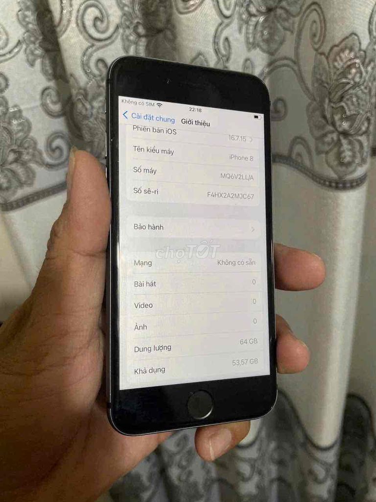 Apple iPhone 8 64GB Đen. Mua bán Điện thoại tại Quận Cái Răng Cần Thơ được đăng bởi Thanh Trúc hình 1