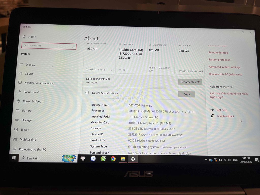 Cần pass Laptop ASUS ZenBook