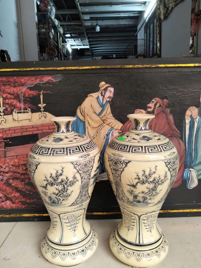 Lọ hoa Gốm Chu Đậu Tứ Quý. Mua bán Cây cảnh, đồ trang trí tại Quận Hà Đông Hà Nội được đăng bởi Nguyễn Hoàng Trung hình 1