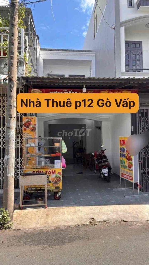 CHO THUÊ NHÀ MẶT TIỀN BÙI QUANG LÀ, P.12, GÒ VẤP