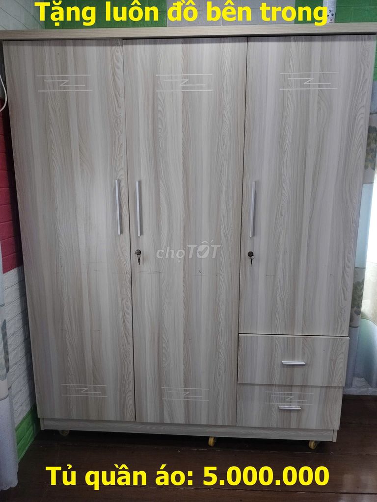 Tủ quần áo Gỗ công nghiệp Vân gỗ sáng. Mua bán Tủ, kệ gia đình tại Thị xã Ninh Hòa Khánh Hòa được đăng bởi CÔNG TY TNHH THƯƠNG MẠI DỊCH VỤ NEXSOLAR hình 1