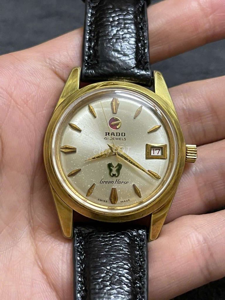 Đồng Hồ Rado Cá Ngựa Xanh 41j Bọc Vàng