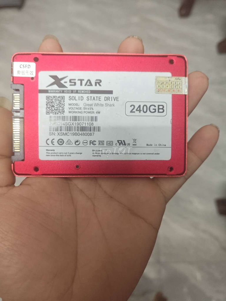 Ổ cứng SSD X-STAR 240GB Đỏ SK96%. Mua bán Linh kiện (RAM, Card...) tại Thành phố Tam Điệp Ninh Bình được đăng bởi Vinh Vũ Thế  hình 1